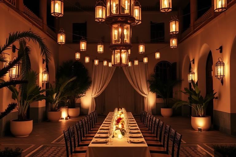 Organisation d'évènement privé haut de gamme à Marrakech, décor et scénographie sur mesure